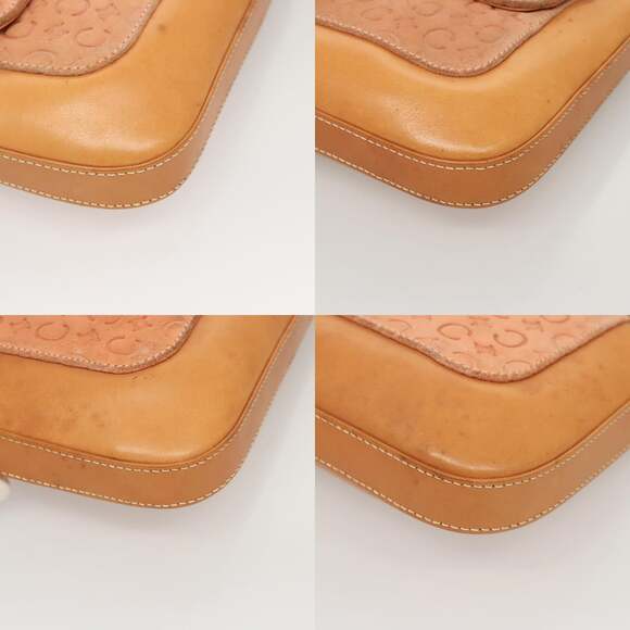 CELINE C Macadam Canvas Shoulder Bag Pink Gold - Picture 10 of 13